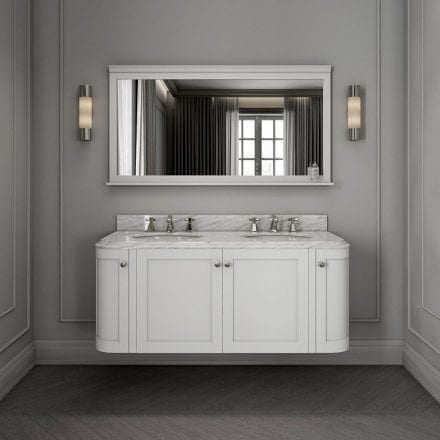 Cavendish Matt White Carrara Marble Vanity Unit 1400mm