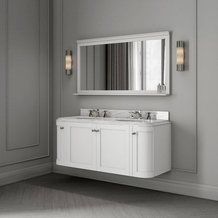 Cavendish Matt White Carrara Marble Vanity Unit 1400mm