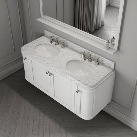 Cavendish Matt White Carrara Marble Vanity Unit 1400mm