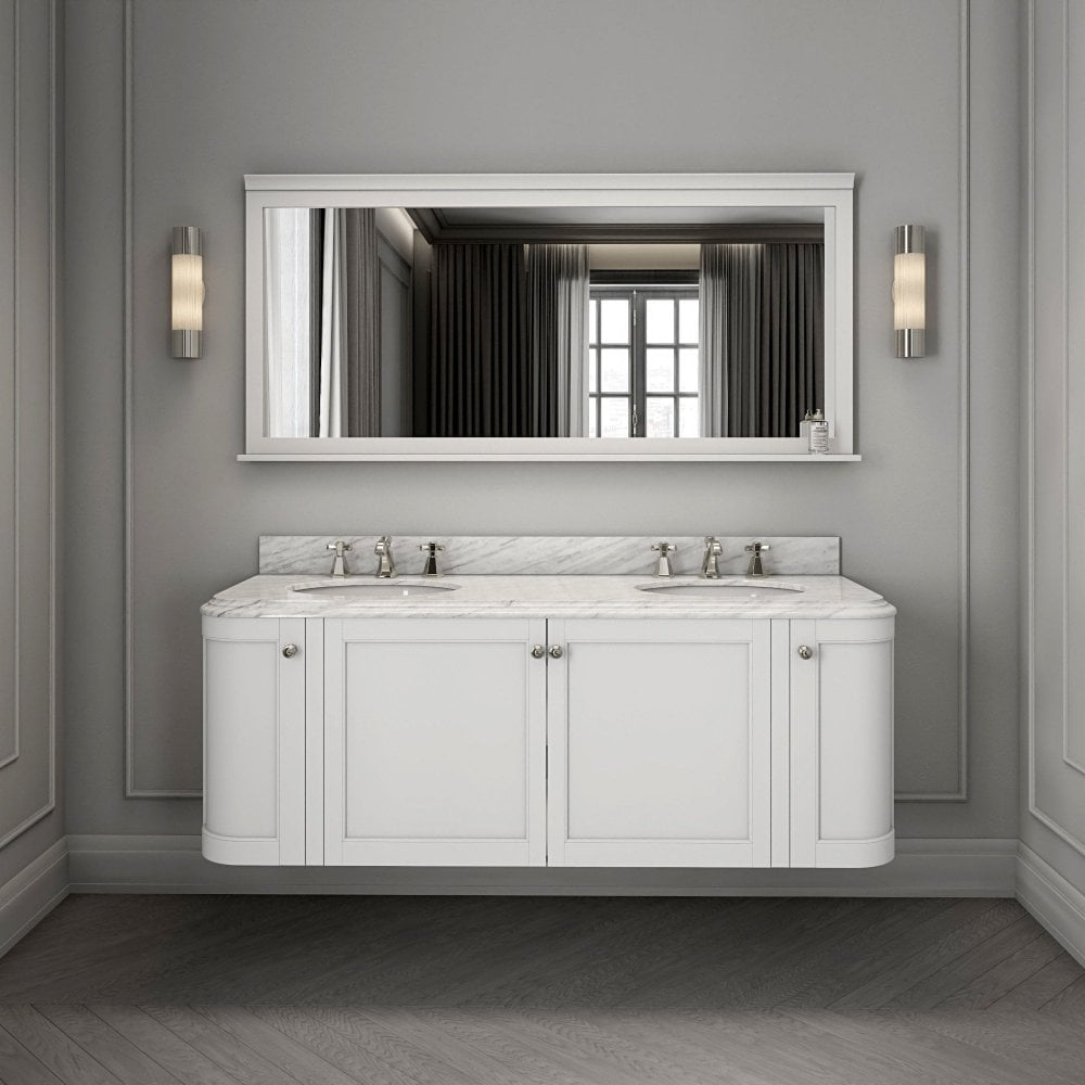Cavendish Matt White Carrara Marble Vanity Unit 1600mm
