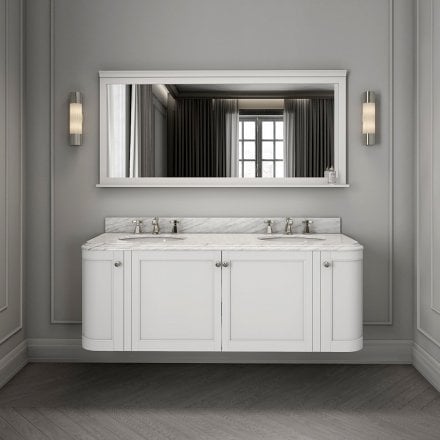 Cavendish Matt White Carrara Marble Vanity Unit 1600mm