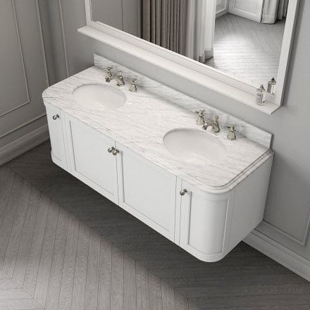 Cavendish Matt White Carrara Marble Vanity Unit 1600mm