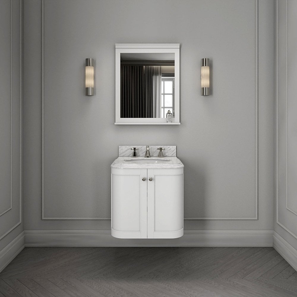 Cavendish Matt White Carrara Marble Vanity Unit 600mm
