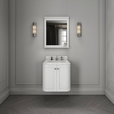 Cavendish Matt White Carrara Marble Vanity Unit 600mm