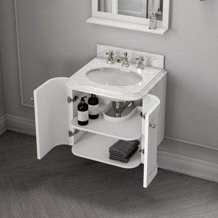 Cavendish Matt White Carrara Marble Vanity Unit 600mm