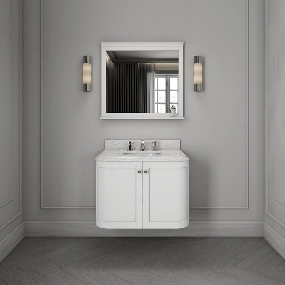 Cavendish Matt White Carrara Marble Vanity Unit 800mm