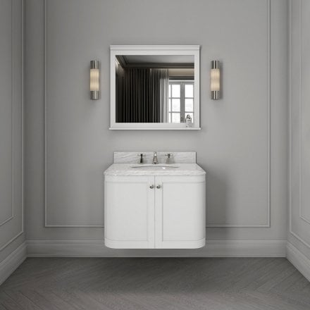 Cavendish Matt White Carrara Marble Vanity Unit 800mm