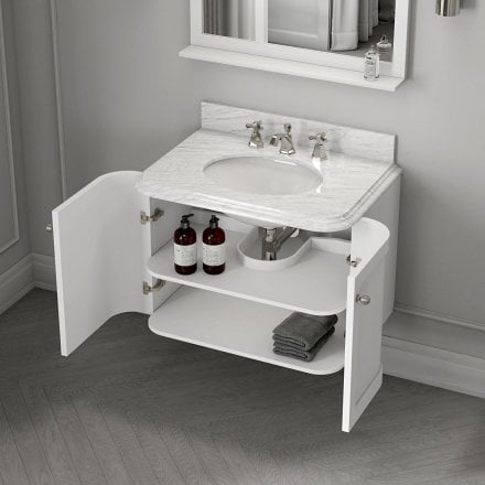 Cavendish Matt White Carrara Marble Vanity Unit 800mm