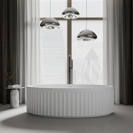 Chloe Freestanding Fluted Stone Bath 1700mm