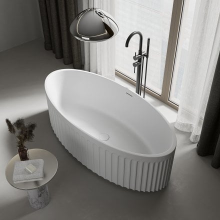 Chloe Freestanding Fluted Stone Bath 1700mm