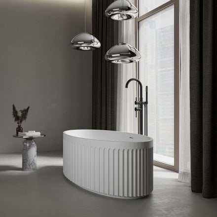 Chloe Freestanding Fluted Stone Bath 1700mm