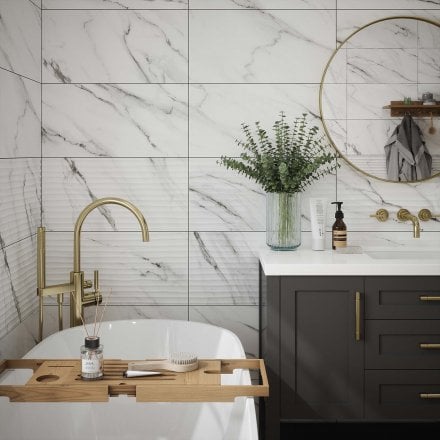 Clarence Matt - Textured Ceramic Wall Tile 300 x 600mm
