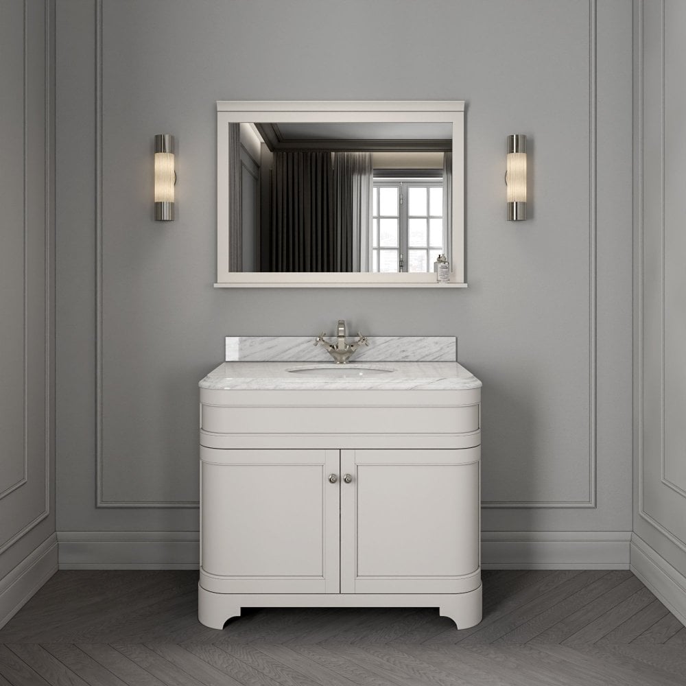 Claridge Matt Cream Carrara Marble Vanity Unit 1000mm