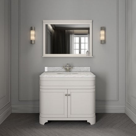 Claridge Matt Cream Carrara Marble Vanity Unit 1000mm