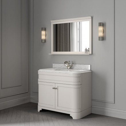 Claridge Matt Cream Carrara Marble Vanity Unit 1000mm