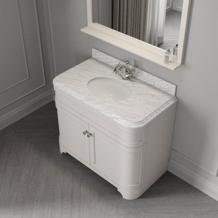 Claridge Matt Cream Carrara Marble Vanity Unit 1000mm