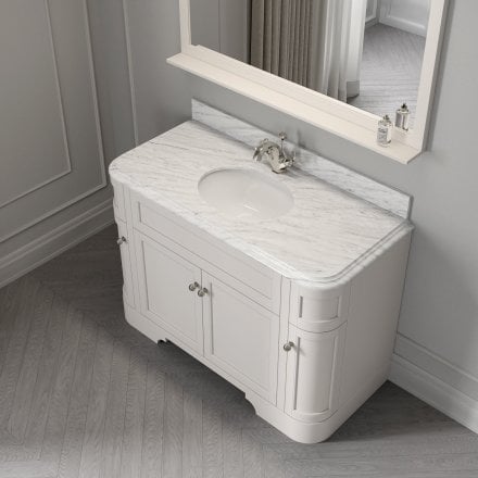 Claridge Matt Cream Carrara Marble Vanity Unit 1200mm