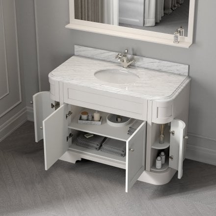 Claridge Matt Cream Carrara Marble Vanity Unit 1200mm