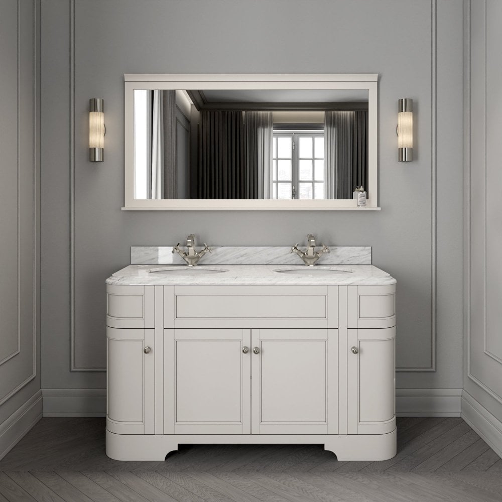 Claridge Matt Cream Carrara Marble Vanity Unit 1400mm