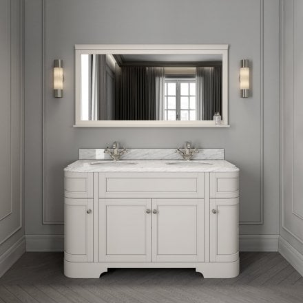 Claridge Matt Cream Carrara Marble Vanity Unit 1400mm