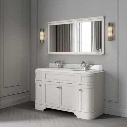 Claridge Matt Cream Carrara Marble Vanity Unit 1400mm