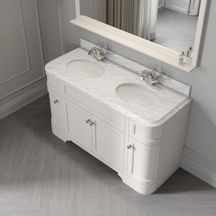 Claridge Matt Cream Carrara Marble Vanity Unit 1400mm