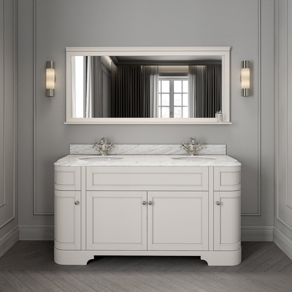 Claridge Matt Cream Carrara Marble Vanity Unit 1600mm