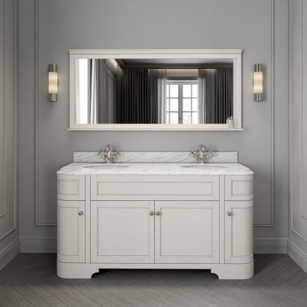 Claridge Matt Cream Carrara Marble Vanity Unit 1600mm