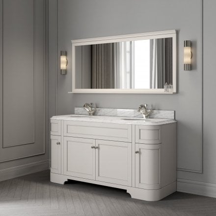 Claridge Matt Cream Carrara Marble Vanity Unit 1600mm