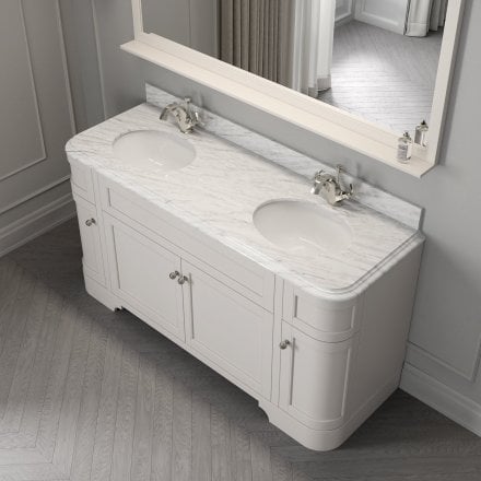 Claridge Matt Cream Carrara Marble Vanity Unit 1600mm