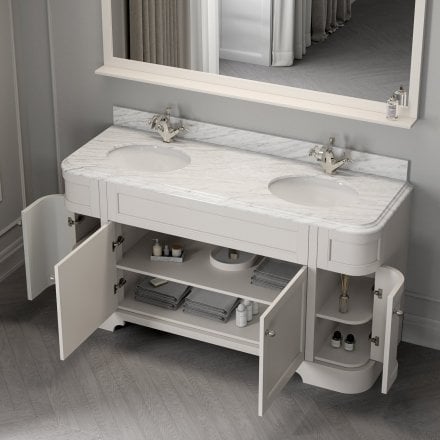 Claridge Matt Cream Carrara Marble Vanity Unit 1600mm