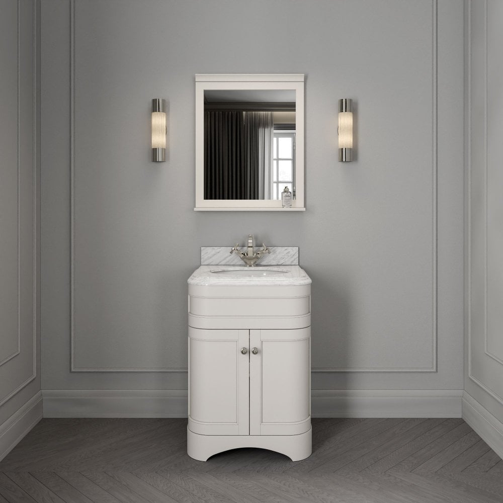 Claridge Matt Cream Carrara Marble Vanity Unit 600mm