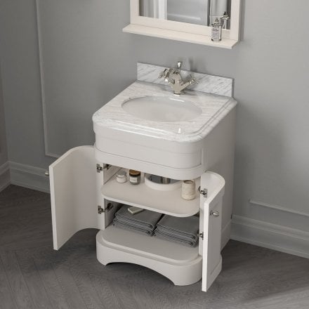 Claridge Matt Cream Carrara Marble Vanity Unit 600mm