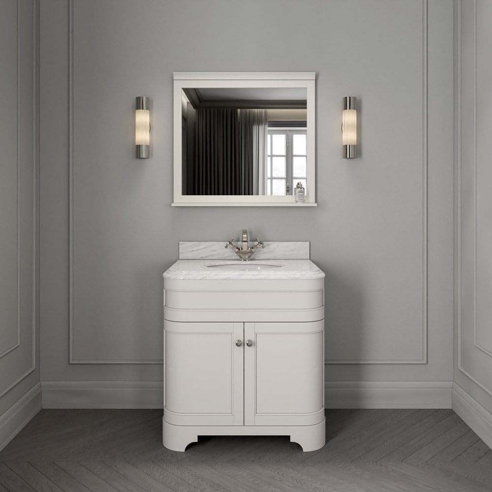 Claridge Matt Cream Carrara Marble Vanity Unit 800mm