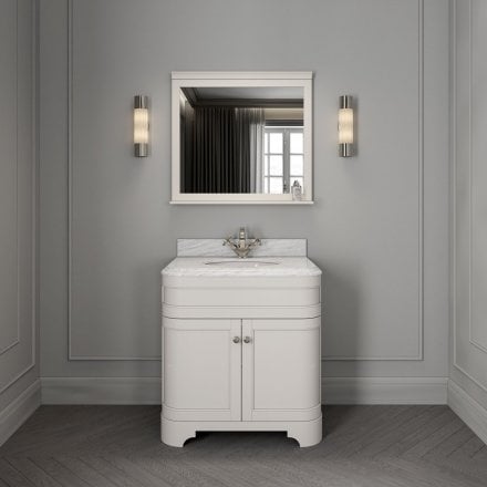 Claridge Matt Cream Carrara Marble Vanity Unit 800mm