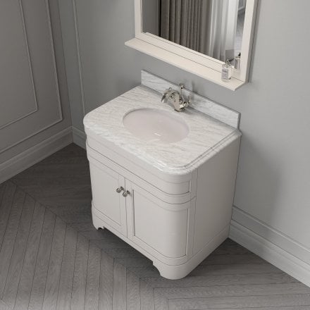 Claridge Matt Cream Carrara Marble Vanity Unit 800mm