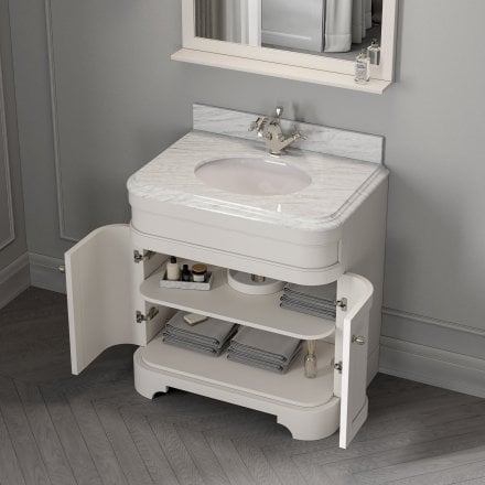 Claridge Matt Cream Carrara Marble Vanity Unit 800mm