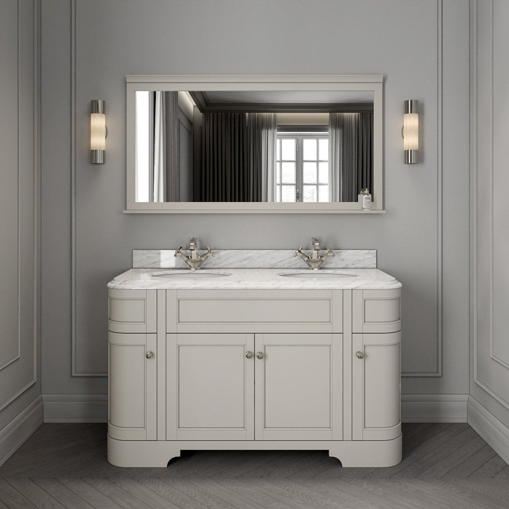 Claridge Matt Stone Carrara Marble Vanity Unit 1400mm