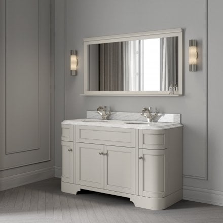 Claridge Matt Stone Carrara Marble Vanity Unit 1400mm