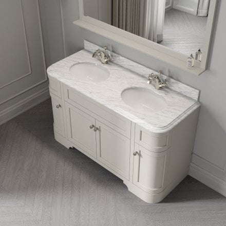Claridge Matt Stone Carrara Marble Vanity Unit 1400mm