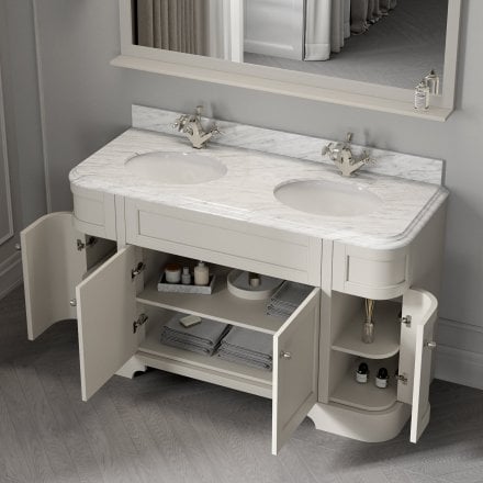 Claridge Matt Stone Carrara Marble Vanity Unit 1400mm