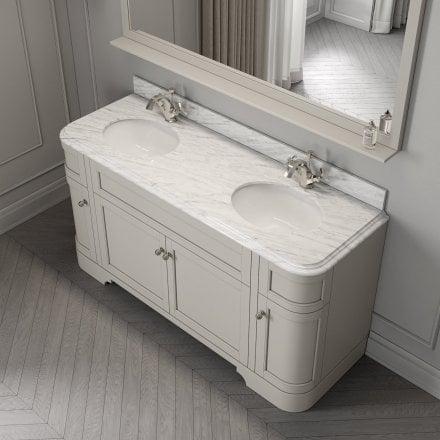 Claridge Matt Stone Carrara Marble Vanity Unit 1600mm