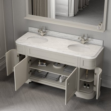Claridge Matt Stone Carrara Marble Vanity Unit 1600mm