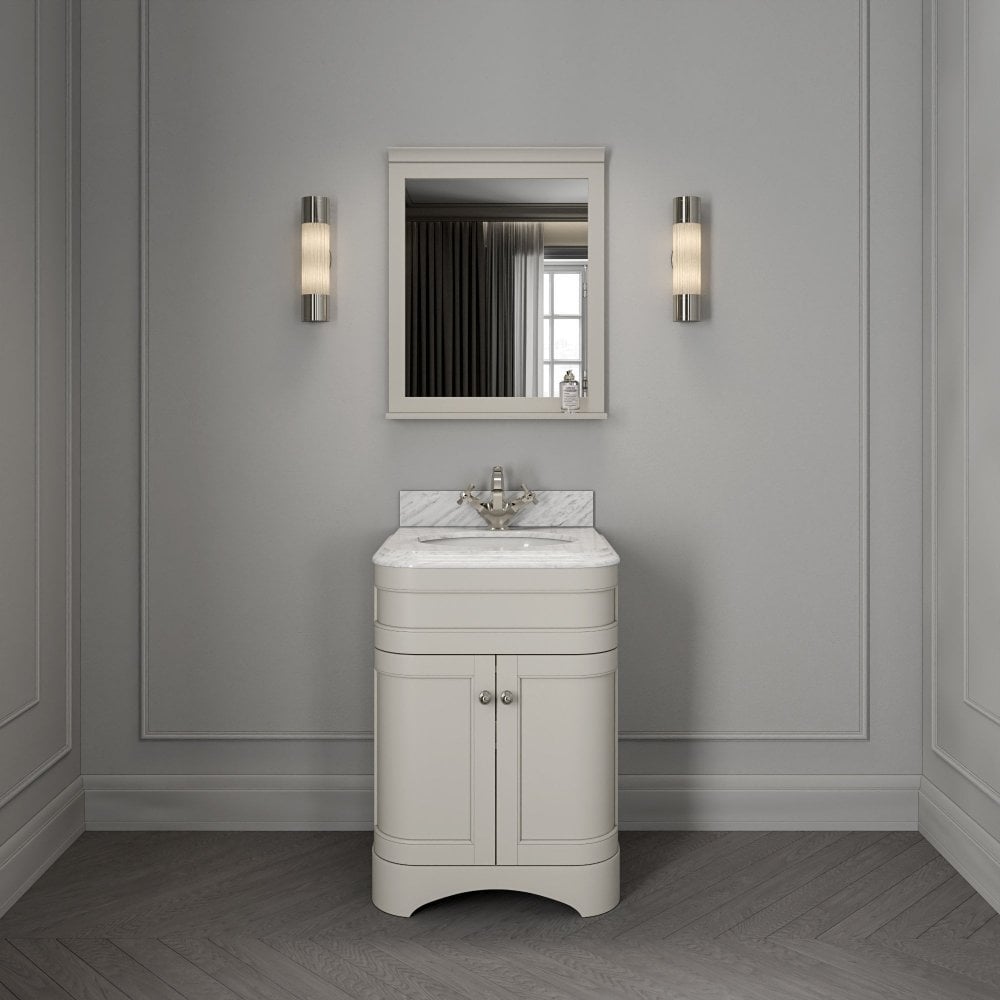 Claridge Matt Stone Carrara Marble Vanity Unit 600mm