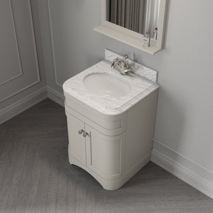 Claridge Matt Stone Carrara Marble Vanity Unit 600mm