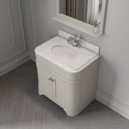 Claridge Matt Stone Carrara Marble Vanity Unit 800mm