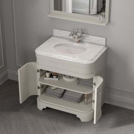 Claridge Matt Stone Carrara Marble Vanity Unit 800mm
