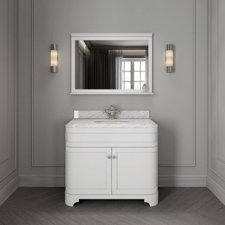Claridge Matt White Carrara Marble Vanity Unit 1000mm
