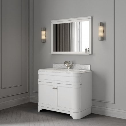 Claridge Matt White Carrara Marble Vanity Unit 1000mm