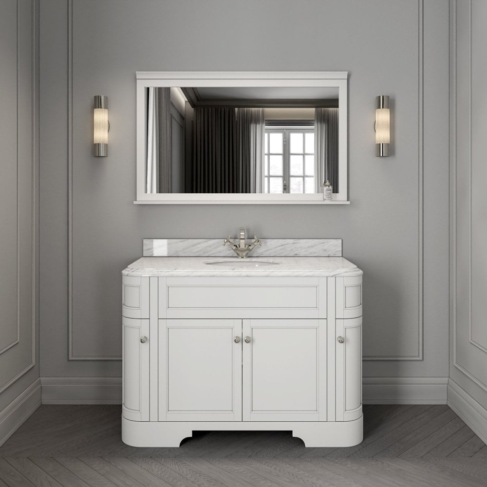 Claridge Matt White Carrara Marble Vanity Unit 1200mm